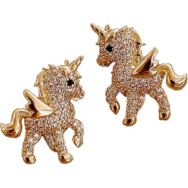 Amazon | ピアス レディース ペガサス 馬 星 月 ジルコニア シルバー